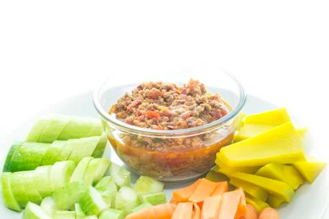 The traditional Thai chilli paste Stock Photos