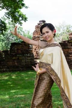 Traditional Thai dancer Stock Photos
