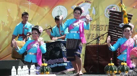 Traditional Thai Dancers Front Video stock 11019880