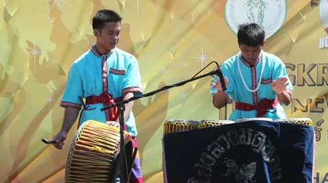Traditional Thai Drummers Video stock 10865055