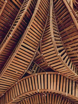 Traditional thai style pattern of brown handicraft weave texture wicker surface Stock Photos