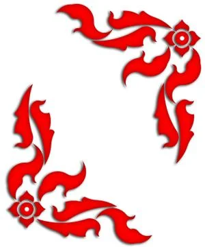 Traditional Thai style pattern In format of the frame Stock Illustration