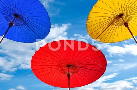 Traditional Thai umbrella Stock Photos