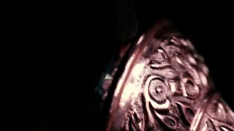 Traditional tinsmith work. Copper smith makes embossing artifacts from copper. D Stock Footage 76442776