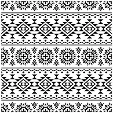 Traditional Tribal Pattern design vector in black white color Stock Illustration