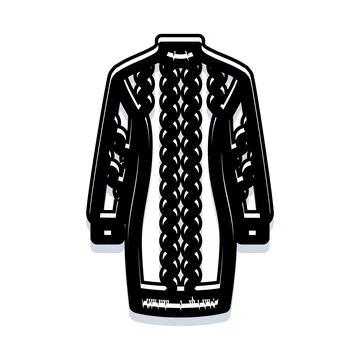 Traditional tunic pattern with ornamental braid clothing design Stock-Illustration