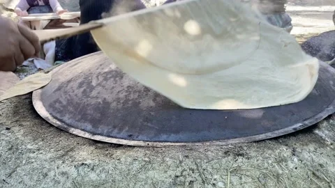 Traditional turkish  bread. Also known as "yufka ekmek" Stock Footage 133088464