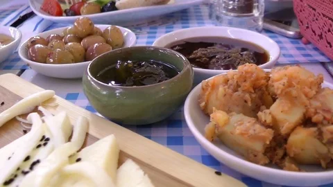 Traditional Turkish Breakfast Stock Footage 74484824