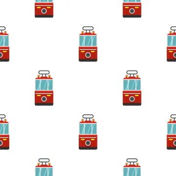 Traditional turkish public tram pattern seamless Stock Illustration