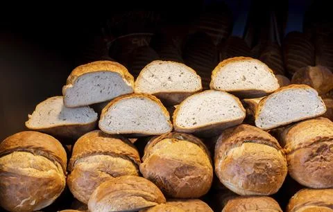 Traditional Turkish style made bread loaf Stock Photos