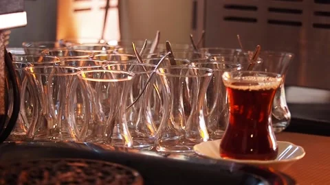 Traditional turkish tea Video stock 292770031