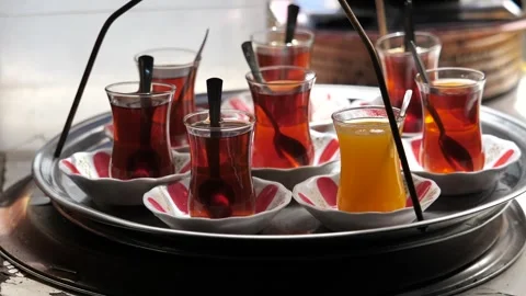 Traditional turkish tea Video stock 292770411