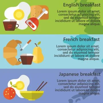 Traditional types of breakfast 스톡 일러스트