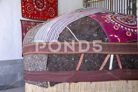 Traditional Uzbekistan yurt Stock Photos