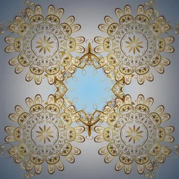 Traditional vector and golden pattern. Damask seamless ornament. Classic orienta Stock Illustration