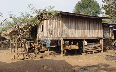 Traditional village of Katu minority, Laos, Asia Stock Photos