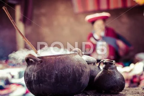 Traditional village in peru, south america. Stock Photos