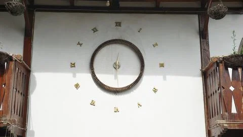 Traditional Wall Clock on the Wall Stock Photos