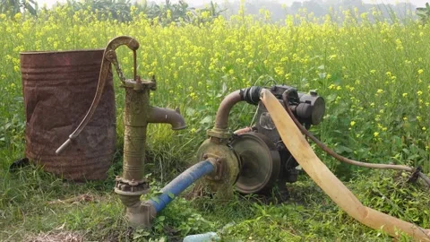 Traditional Water Pump System Stock Footage 333414802