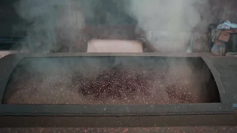 Traditional way of processing robusta coffee Stock Footage 266123445