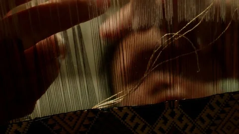 Traditional Weaving in Laos Stock Footage 74202572