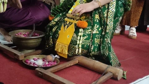 Traditional wedding ceremony in Java, Indonesia. Stock Footage 245676082
