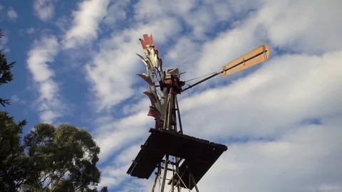 Traditional wind speed and direction indicator blue sky and clouds background. Stock Footage 78477519