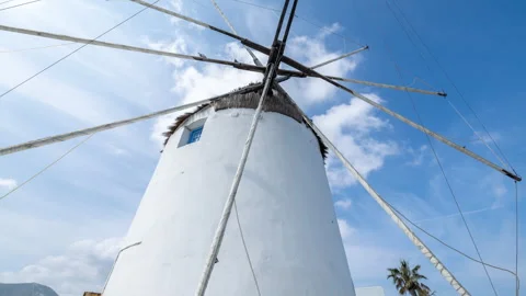 Traditional windmill in greece Stock Footage 254667703