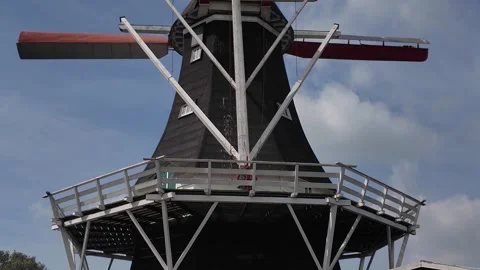 A traditional windmill in the netherlands Stock Footage 299689469