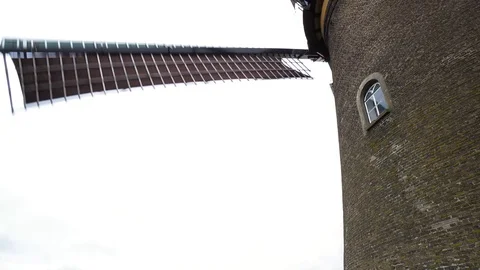 Traditional windmill at work in Netherlands 스톡 동영상 120134753