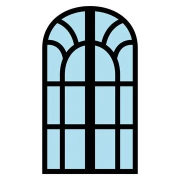 Traditional Window Frame. Elegant Interior. Exterior Element Stock Illustration