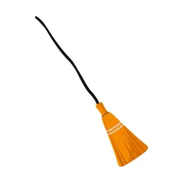 Traditional witch broomstick vector icon flying halloween element illustratio 스톡 일러스트