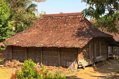 Traditional wooden house on Java Fotos Stock