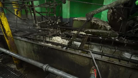 Traditional Wool Textile Factory Processing Yarn and Fiber Production_3.mov Stock Footage 334402386