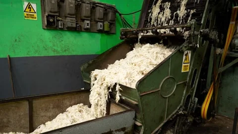 Traditional Wool Textile Factory Processing Yarn and Fiber Production_8.mov Stock Footage 334402407