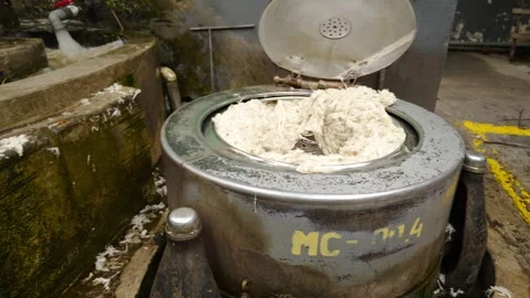 Traditional Wool Textile Factory Processing Yarn and Fiber Production_17.mov Stock Footage 334402597