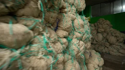 Traditional Wool Textile Factory Processing Yarn and Fiber Production_38.mov Stock Footage 334403098