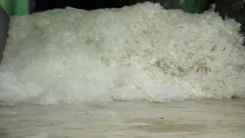 Traditional Wool Textile Factory Processing Yarn and Fiber Production_51.mov Stock Footage 334403706