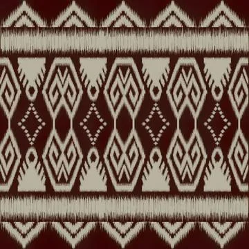 Traditional woven fabric with geometric patterns and red background Stock Illustration