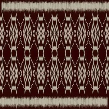 Traditional woven fabric with geometric patterns in red black Stock Illustration