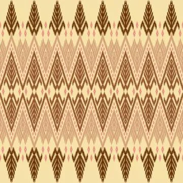 Traditional woven textile with geometric patterns in brown and beige Stock Illustration