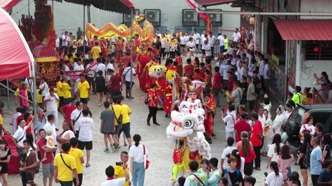Traditional Yew Keng Deity Procession at Bukit Bakri Malaysia 库存影片 345437001