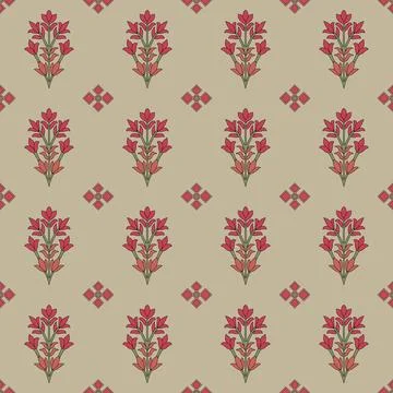 Traditional,Block,Print,Design.,Batik,Design,Pattern.,Ajrakh,Design.,Mughal Stock Illustration