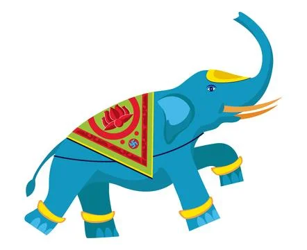 Traditionally decorated indian elephant Illustrazione stock
