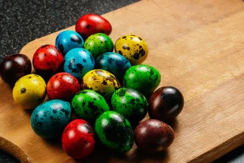 Traditionally, eggs are painted at Easter. Happy Easter. Stock Photos