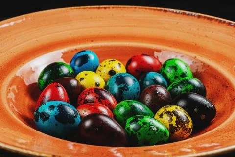 Traditionally, eggs are painted at Easter. Happy Easter. Stock Photos