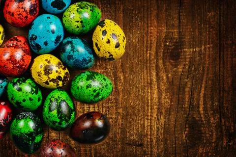 Traditionally, eggs are painted at Easter. Happy Easter. Stock Photos