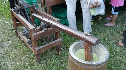 Traditionally making Thai dessert/snack Stock Footage 104536122