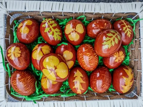 Traditionally painted Easter eggs - in Maramures, Romania Photos