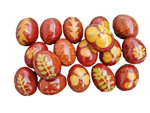 Traditionally painted Easter eggs - in Maramures, Romania Foto stock
